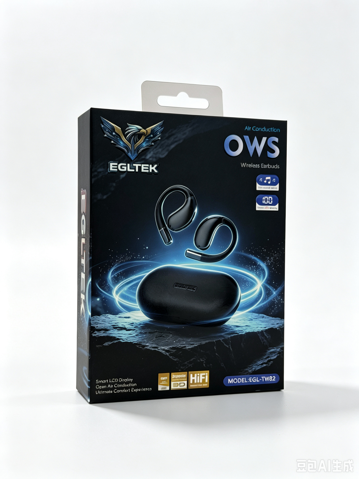 OWS Wireless Earbuds – Air Conduction Bluetooth Earphones with Charging Case
