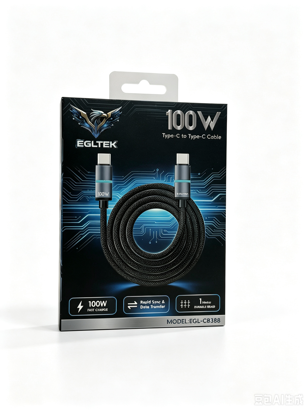 100W USB-C to USB-C Fast Charging Cable – Durable Braided Type-C Cable