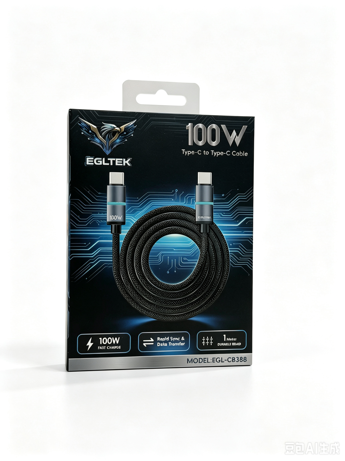 100W USB-C to USB-C Fast Charging Cable – Durable Braided Type-C Cable