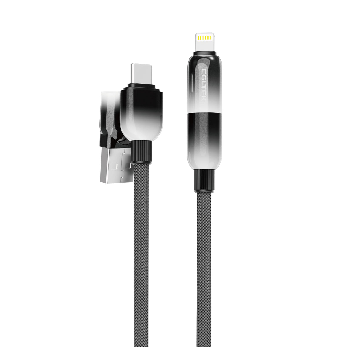 4-in-1 Multi Charging Cable 100W Fast Charge – USB to Type-C, Lightning & Micro USB