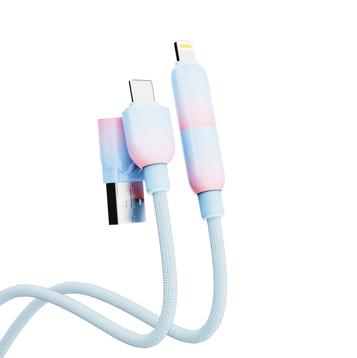 4-in-1 Multi Charging Cable 100W Fast Charge – USB to Type-C, Lightning & Micro USB