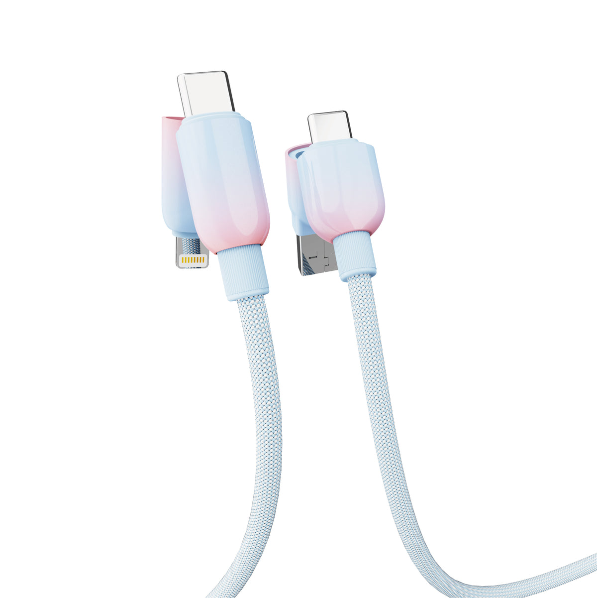 4-in-1 Multi Charging Cable 100W Fast Charge – USB to Type-C, Lightning & Micro USB