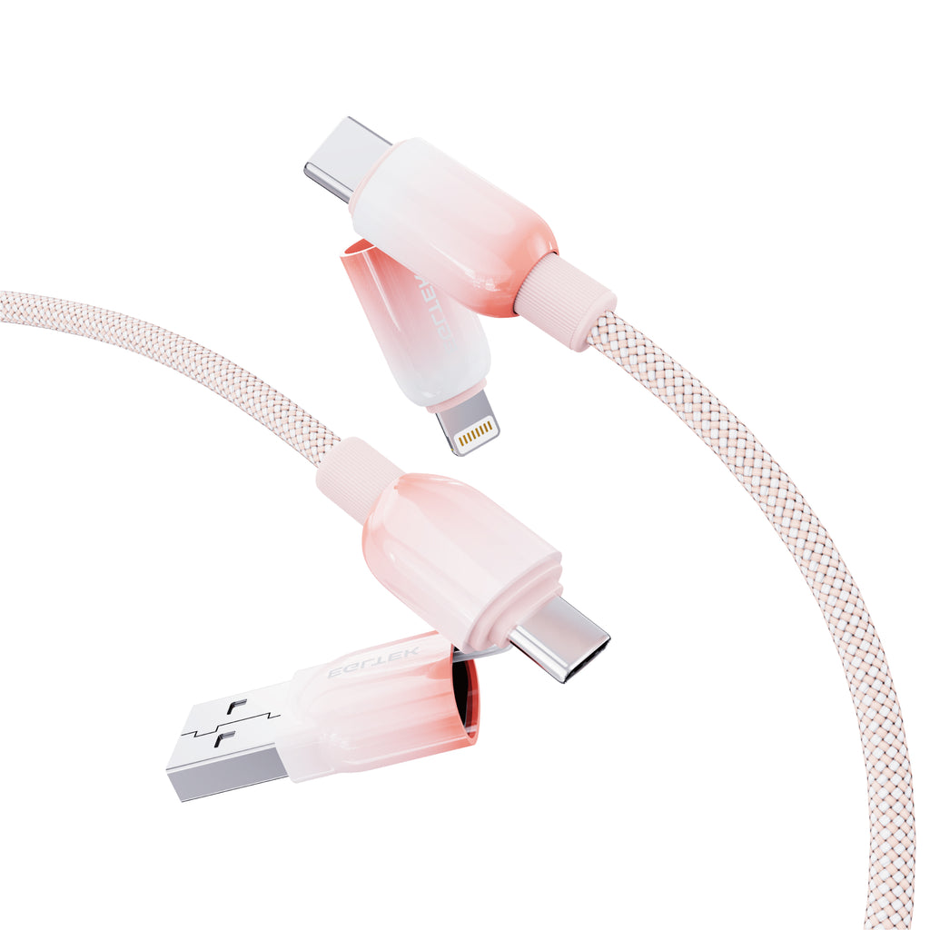 4-in-1 Multi Charging Cable 100W Fast Charge – USB to Type-C, Lightning & Micro USB